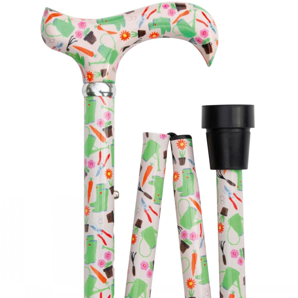 Folding Adjustable Derby Walking Stick, Gardening Barn Farm Plants